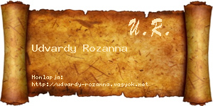 Udvardy Rozanna névjegykártya